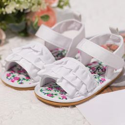 NESKA MODA Girls White Sandals-picture-22