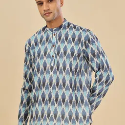 Vestirio Men Ethnic Motifs Printed Thread Work Block Print Pathani Kurta-picture-45