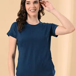 OWL MINK Round Neck Pure Cotton T-shirt-image-38