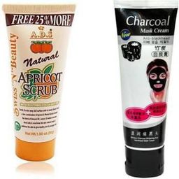 Lenon Set Of 2 Charcoal Face Mask & Face Scrub - 130 g & 50 g image 1