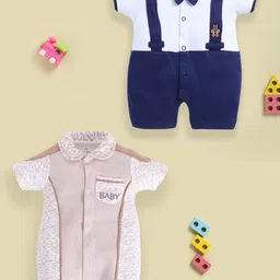 BABY GO Infant Boys Pack Of 2 Printed Pure Cotton Rompers-picture-25