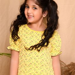 Kids Cave Girls Printed V-Neck Extended Sleeves Pockets T-shirt-image-77