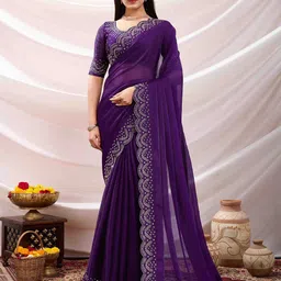 Mitera Beads and Stones Silk Blend Saree-image-46