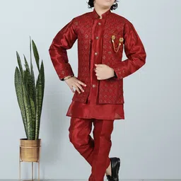BAESD Boys Self-Designed Sherwani With Trousers Set-27
