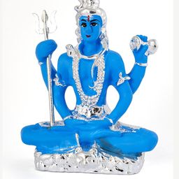 Kulin Resin Kuin Lord Shiva Idol in Blue and Silver-image-33