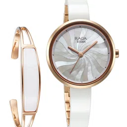 Titan Women Brass Mother of Pearl Dial & Bracelet Style Straps Analogue Watch 95253KD01F-picture-45