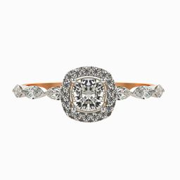 VALANOVA Women Sterling Silver Plated 18 Kt Rose Gold & Certified Diamond Ring 0.93cts-image-63