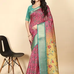 J 6 DESIGNER Ethnic Motifs Printed Zari Block Print Saree-picture-42