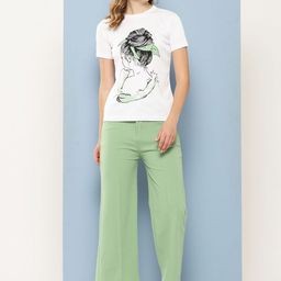 CORSICA Womens Green Cotton Trousers-picture-33