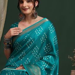 Anouk Floral Silk Blend Ethnic Printed Saree-picture-36
