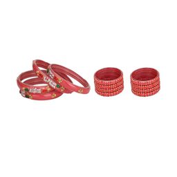 SOMIL Set of 12 Orange Alloy Bangles-image-96
