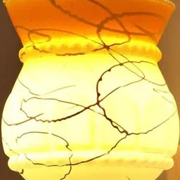 Somil Premium Designer Glass Wall / Night Lamp Elegant & Stylish Dcor Accent for Modern Interiors, color- Yellow, White, Size- 20 X 25 X 23.5 CM-image-80