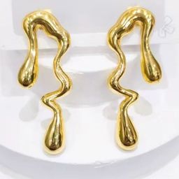 FIMBUL Gold-Plated Contemporary Drop Earrings-picture-26