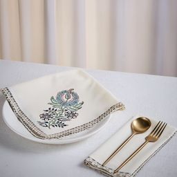 Fabindia Standalone Blue 6 Pieces Printed Cotton Table Napkins-image-87