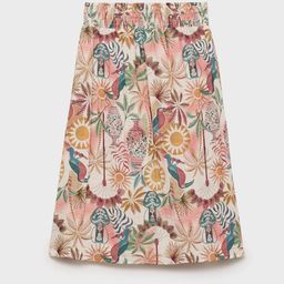 Mango Kids Girls Graphic Printed A-Line Midi Skirt-image-24