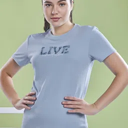 Technosport Women Printed Anti Static Slim Fit T-shirt-image-75