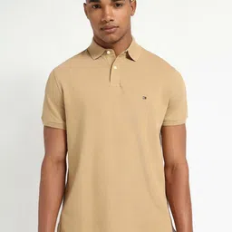 Tommy Hilfiger Men Solid Polo Collar Cotton T-shirt-image-29