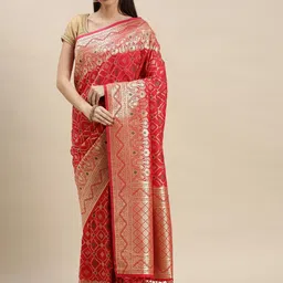 flaher Ethnic Motifs Zari Designer Banarasi Saree-picture-16