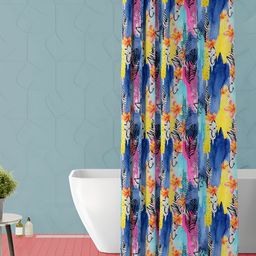 ArtzFolio Blue & Yellow Printed Waterproof Shower Curtain-image-64