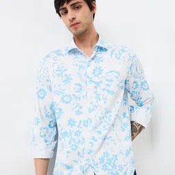 SPYKAR Men Slim Fit Spread Collar Floral Printed Cotton Casual Shirt-picture-46