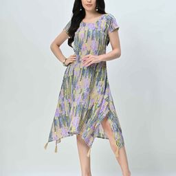 OTIRA Wwomen Floral Printed A-Line Midi Dress-image-102