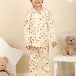 Superminis Boys Pack of 2 Conversational Printed Shirt Collar Shirt & Pyjamas Night suits-image-15