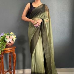 V3 FASHION STUDIO Leheriya Pure Crepe Ready to Wear Jamdani Saree-image-75
