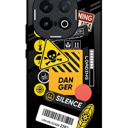 QRIOH Danger Signs Glass Printed IQOO 13 5G Back Case-picture-15