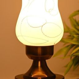 SOMIL White Printed Glass Cylindrical Shaped Table Lamp-picture-35