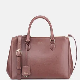 GIOIA Women Solid Structured Tasselled Leather Handheld Bag-48