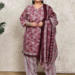 KALINI Women Floral Printed Regular Kurti With Salwar & Dupatta-image-64