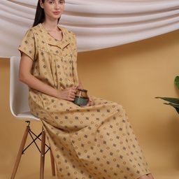Sweet Dreams Printed Pure Cotton Maxi Nightdress-image-27