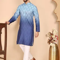 Anouk Rustic Men Ombre Printed Regular Sequinned Kurta with Pyjamas-6