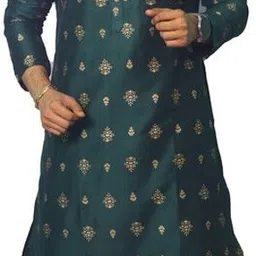 House of Aqss Men Printed Regular Kurta with Dhoti Pants-picture-11