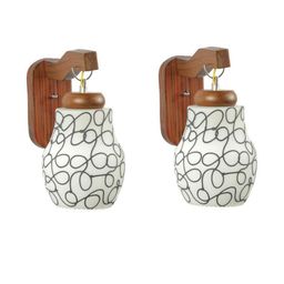 Somil Premium Designer Glass Wall / Night Lamp Elegant & Stylish Dcor Accent for Modern Interiors, color- Black, White, Size:- 19 X 27 X 29 CM-image-80
