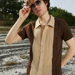 Campus Sutra Men Comfort Opaque Colourblocked Casual Shirt-picture-9