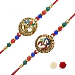 MEIRA JEWELLERY 2-Pcs Rakhi With Roli Chawal & Greeting Card-image-48