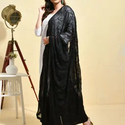 swatika Ethnic Motifs Embroidered Dupatta with Thread Work image 5
