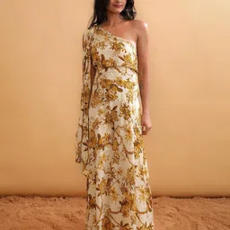 NH KAPDEWALA One Shoulder Printed Jumpsuit-51