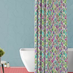 ArtzFolio Yellow & Blue Printed Waterproof Shower Curtains-image-89