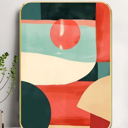 Livin'luxe Red & Green Geometric Printed Wall Art-picture-15