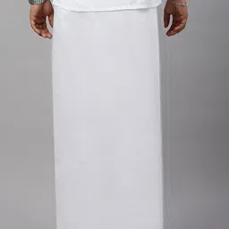 Ramraj Men Solid Adjustable Dhoti with Border image 3