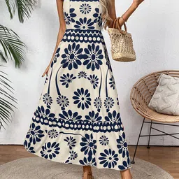 Routes by All About You Women Floral Print Fit & Flare Midi Dress-image-37