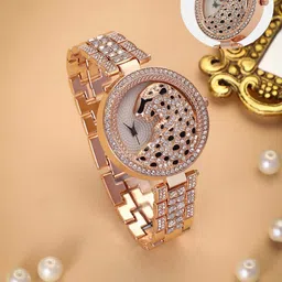 HAUTE SAUCE by Campus Sutra Women The Bijou Jaguer Round Watch Rose Gold AW25_HSWC1283-image-81
