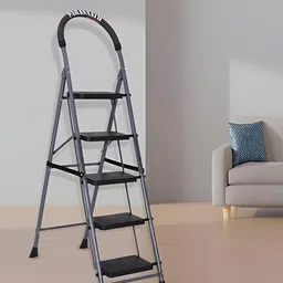 Parasnath Grey & Black 5-Step Foldable Portable & Anti-Slip StepLadder-17