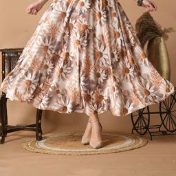 Vagisha Floral Printed Flared Maxi Skirt-image-68