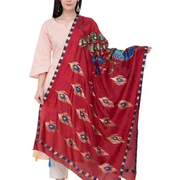 A R SILK DUPATTA HUB Ethnic Motifs Printed Silk Dupatta-picture-40