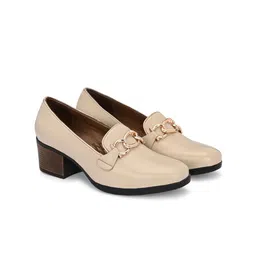 Egoss Leather Square Toe Party Block Pumps image 3