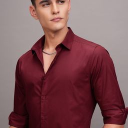 HIGHLANDER Men Slim Fit Opaque Casual Shirt-image-59
