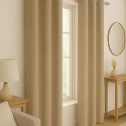 STITCHNEST Beige Jute Silk Door Curtain-image-25